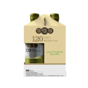 VINO 120 TRES MEDALLAS SAUVIGNON BLANC 187.5CC - PACK 4 UNID