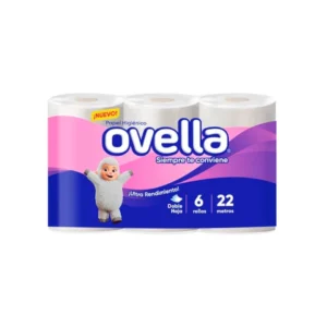 PAPEL HIGIENICO OVELLA DOBLE HOJA 22M – MANGA 8 UNID