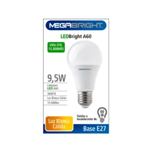 AMPOLLETA MEGABRIGHT LUZ BLANCA CALIDA - LOTE 3 UNIDADES