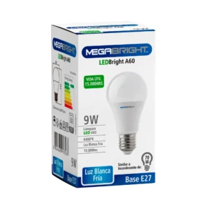 AMPOLLETA MEGABRIGHT LUZ BLANCA FRIA - LOTE 3 UNIDADES